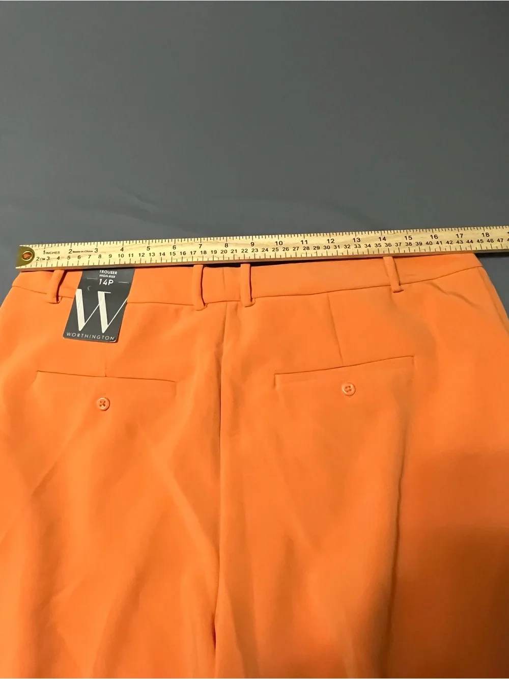 Worthington Wide-Leg High-Rise Pants in Orange